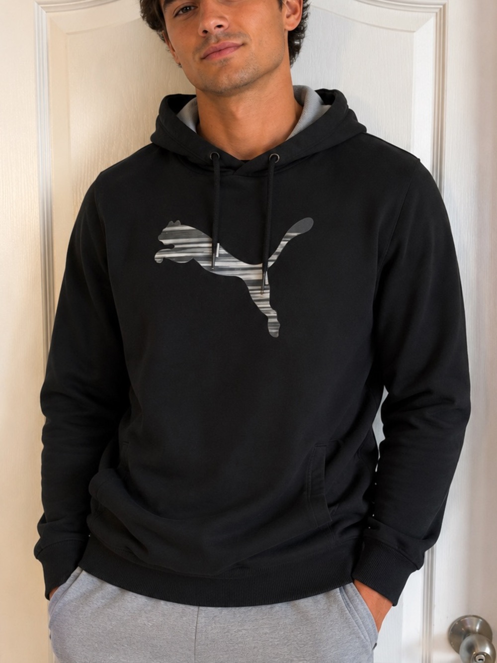 Puma Men’s Black Pullover Hooded Sweatshirt